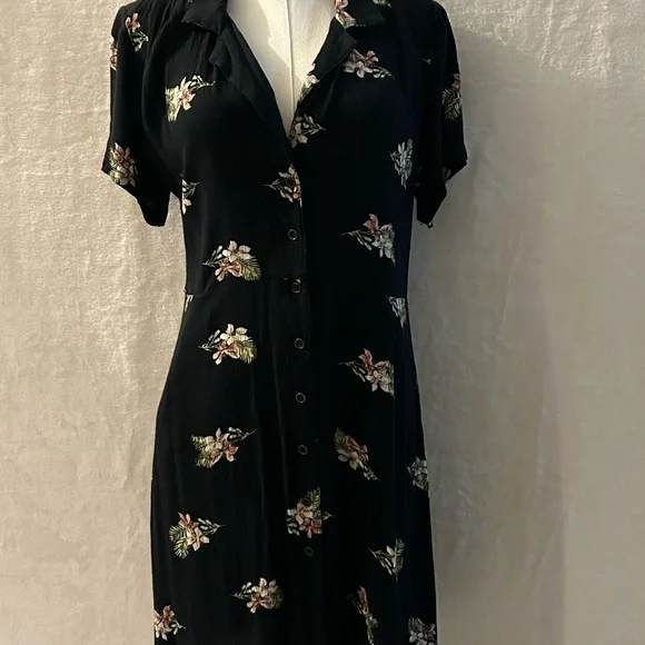 Volcom Black Floral Mini Dress - Picture 14 of 14